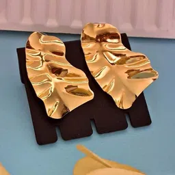 Zevarly Gold-Plated Contemporary Drop Earrings-picture-12