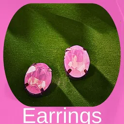 MANSIYAORANGE Set Of 2 Gold-Plated Crystals Studded Korean Oval Shaped Studs image 4