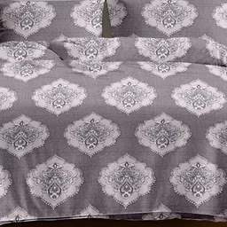 Sleeping Owls Mauve & White Floral 144 TC Queen Bedsheet with 2 Pillow Covers image 3