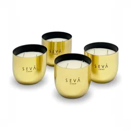 Seva Home Red & Beige 4 Pieces Heirloom Votives Scented Candles image 4