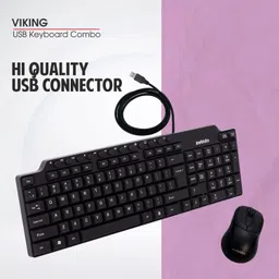zebion Viking Wired Keyboard + Wired Optical Mouse Combo Set image 2