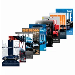 6 inch New Morden Car Poster For Wall, Door, Etc. Pack Of 09 Self Adhesive Sticker-image-2