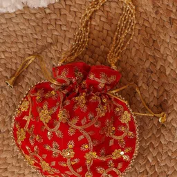 nishka retail Women Red Potli-picture-21