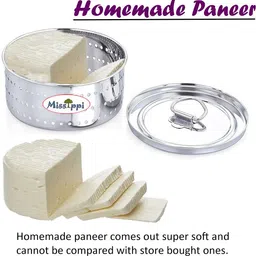 missippi Stainless Steel 650ml Round Shape Indian Paneer/Tofu Press Mould Maker Collapsible Strainer image 4