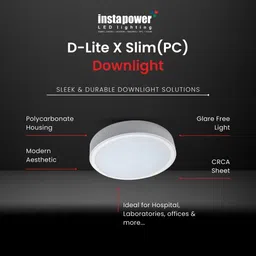 instapower D-Lite x-Slim (PC) 20W Surface Round Downlight (Cool White) Ceiling Light Ceiling Lamp image 4