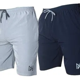 mawa Pack of 4 Solid Men Reversible Black, Dark Green, Grey, Dark Blue Regular Shorts image 1
