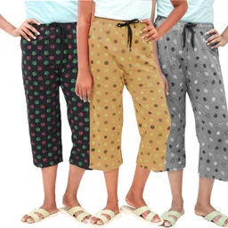 afra WOMEN PRINT CAPRI PANT Women Reversible Multicolor Capri-picture-15