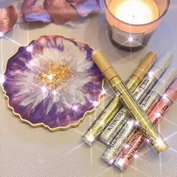 brille bee DecoColor Premium Metallic Paint Marker, Gold Superfine Nib Sketch Pens image 2