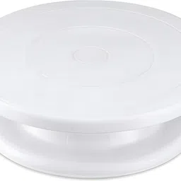 bakeazy Plastic 11-inch Round Cake Turn table 360 Rotating Cake Decorating Stand Plastic Cake Server image 4