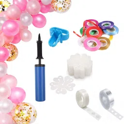 rjs creations Solid Balloon Decoration- Strip Tape, Glue Dot 1 Balloon Pump10 Ribbon 6 Flower Clip Balloon Bouquet-picture-18