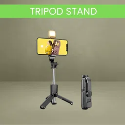 SACRO R1S Long Selfie Stick, Tripod Stand With Remotefor Selfie, Vlogging, TravelWQ67 Tripod image 1