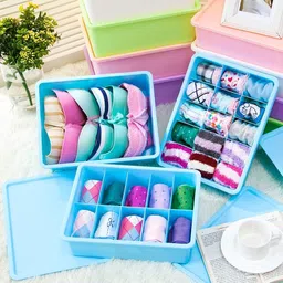 unitysales 15 Grid | Underwear Bra Panty Tie Scarf Makeup Box | { PACK OF 1 } | Storage Box image 4