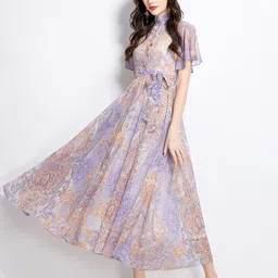 JC Collection Ethnic Motifs Printed Flared Sleeve Maxi Dress image 5