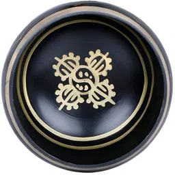 Exotic India Navy Blue & Beige Printed Brass Curio Showpiece-image-66