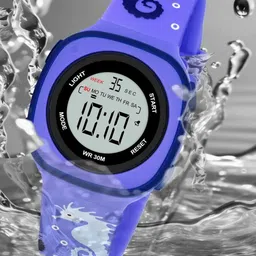 EWWE Unisex Kids Printed Dial & Straps Digital Multi Function Watch 2207 Square-Lavender-picture-16