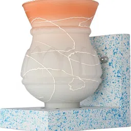 1ST TIME Orange & White Printed Wood Contemporary Abstract Shaped Shaped Wall Lamp-picture-14