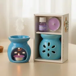 Garden Deco Blue Ceramic Burner Jar Oil Diffusers-picture-10