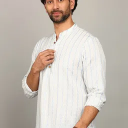 HERE&NOW Men Striped Kurta image 5