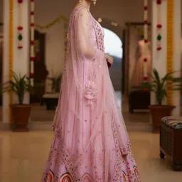 TIKODI Embellished Sequinned Semi-Stitched Lehenga & Blouse With Dupatta image 2