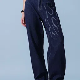 STREET 9 Women Printed Comfort Relaxed Fit Cotton Denim Jeans-image-31