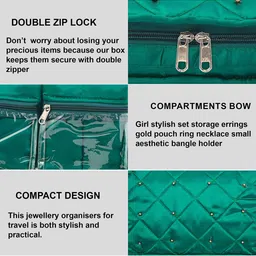 Kuber Industries Green Set of 1 Regular Jewellery Organiser Organisers image 2