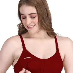 BODYSIZE Maternity Front Open Cotton Bra for Women Feeding & Nursing, Full Coverage-image-17