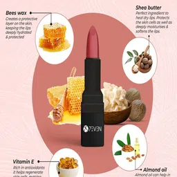 7EVEN Sensual HD Creamy Matte Bullet Lipstick With Vitamin E - 4.8 g- Bare - 57 image 2