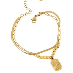 QUERALT Brass Plated Artificial Stones Studded Multistrand Bracelet-picture-34