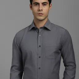 Louis Philippe Men Spread Collar Textured Cotton Formal Shirt-image-68