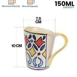 Myntra Elegant Homes Set Of 6 White, Yellow & Red Ceramic Mugs image 3