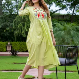 KALINI Embroidered Fit & Flare Maxi Dress image 5