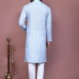 RANAK Men Printed Regular Pure Cotton Kurta with Pyjamas image 3