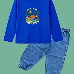 BAESD Printed Round Neck T-Shirt With Joggers Clothing Set image 2