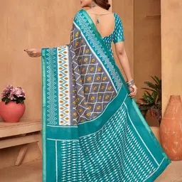 Munir Zari Pure Cotton Ikat Saree image 3