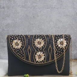 OSTY Embroidered Envelope Clutch image 5
