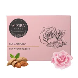 ALZIBA CARES Set Of 4 Rose Almond Skin Nourishing Bathing Soap Bar- 100g Each image 2