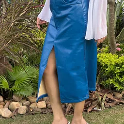 TANDUL Leather Midi-Length Pencil Skirts image 5