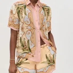 JC Mode Printed Shirt Collar Shirt With Printed Shorts Co-Ords image 4
