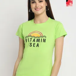 Dreambe Women Typography Printed T-shirt image 1
