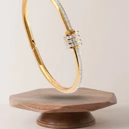 RKB Sales Women Cubic Zirconia Antique Gold-Plated Cuff Bracelet-picture-20