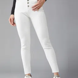 DOLCE CRUDO Women Skinny Fit High-Rise Light Fade Stretchable Jeans-picture-15