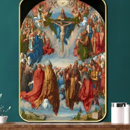 Myntra Elegant Homes Pink & Blue 1 Piece Wood Religious Wall Paintings-image-92