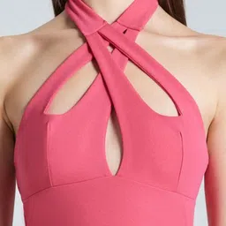 ZOMODA Women Solid Halter Neck Top image 2
