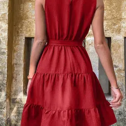 StyleCast Satin A-Line Dress image 4