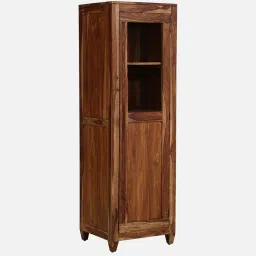 woodsworth from pepperfry Rezzan Sheesham Wood Book Case in Rustic Teak Finish image 4
