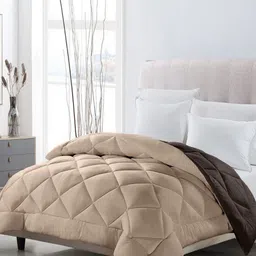 CHICERY Beige & Brown Geometric AC Room Double Bed Comforter-picture-14