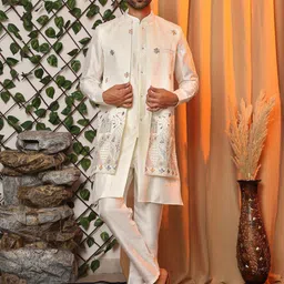 Pro-Ethic STYLE DEVELOPER Men Embroidered Pure Silk Kurta with Trouser-picture-35