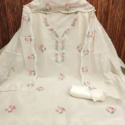 MANVAA Embroidered Unstitched Dress Material image 4