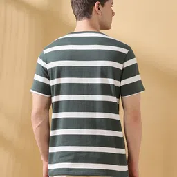 Dennis Lingo Men Striped Round Neck Cotton T-shirt image 4
