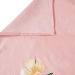 Myntra Elegant Homes Peach-Coloured & Yellow Floral 280 TC Single Bedsheet Set-2.28mx1.52m image 4